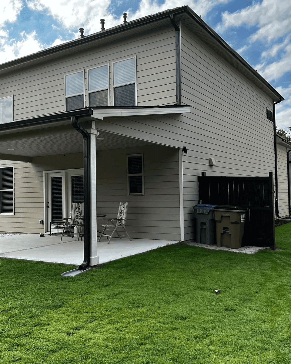 Completed downspout drainage installation